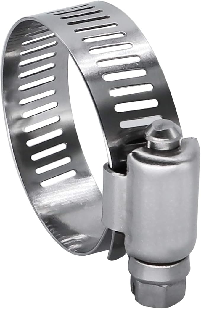 ROADFORMER 1" Worm Gear Hose Clamp - SAE 16 Size, Full Stainless Steel with 1/2" Band Width, Working Range 19mm - 38mm Hose Clamps, 10 Pack