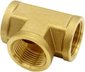 Hooshing Brass Tee Fittings 3/4" NPT x 3/4" NPT x 3/4" NPT Female Pipe Fittings Convert Adapter for Fuel Oil Gas Plumbing