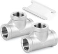 TAISHER 2PCS Stainless Steel Tee Pipe Fittings, 1/2" x 1/2" x 1/2" NPT Female Pipe Fittings