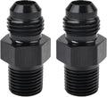 EVIL ENERGY 6AN Male Flare to 1/8" NPT Pipe Fitting Adapter Aluminum Straight Black 2PCS