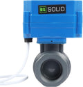 U.S. Solid 1"UPVC Motorized Ball Valve - Plastic Electrical Ball Valve with Full Port, 2 Wire Auto Return, 9-24V AC/DC, Normally Closed