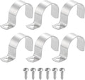 uxcell 6Pcs 40mm(1-9/16") One Hole Rigid Pipe Strap, 304 Stainless Steel Conduit Clamp Thicken U Bracket Heavy Duty Pipe Clamp with Self-Tapping Screws for Fixing Tube Cable, Silver