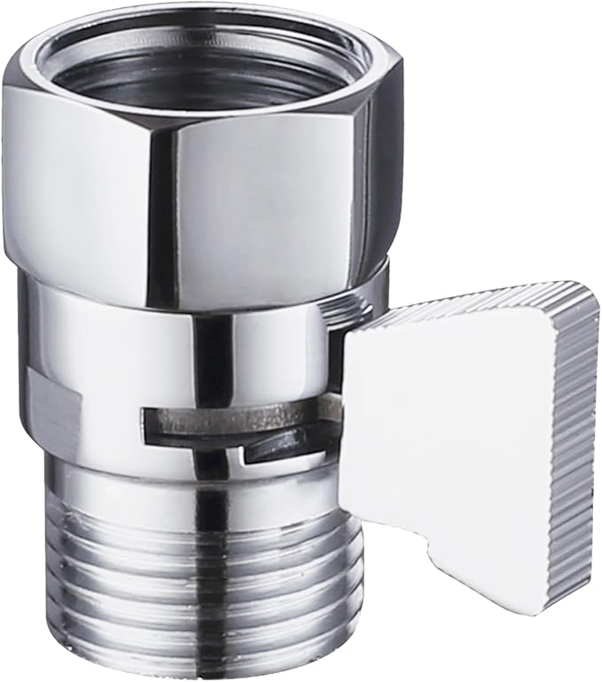 Water Flow Control Valve, Solid Brass Shower Head Flow reducer, Chrome