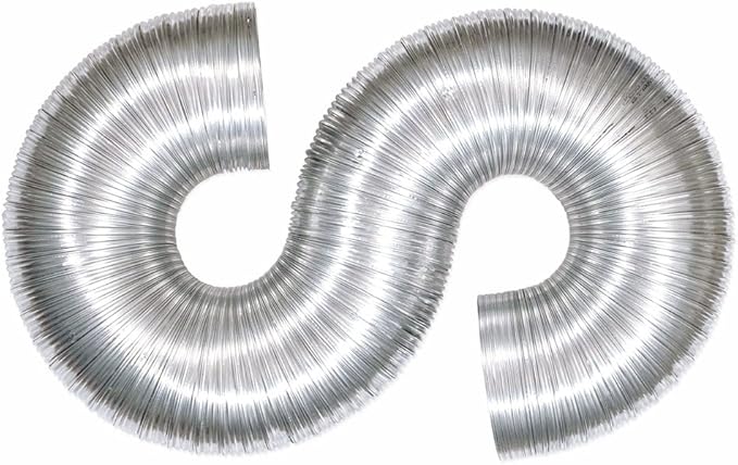 Eastman 8 Foot ArmorFlex Dryer Vent, Flexible Aluminum Duct with Clamps, Semi-Rigid, 69028