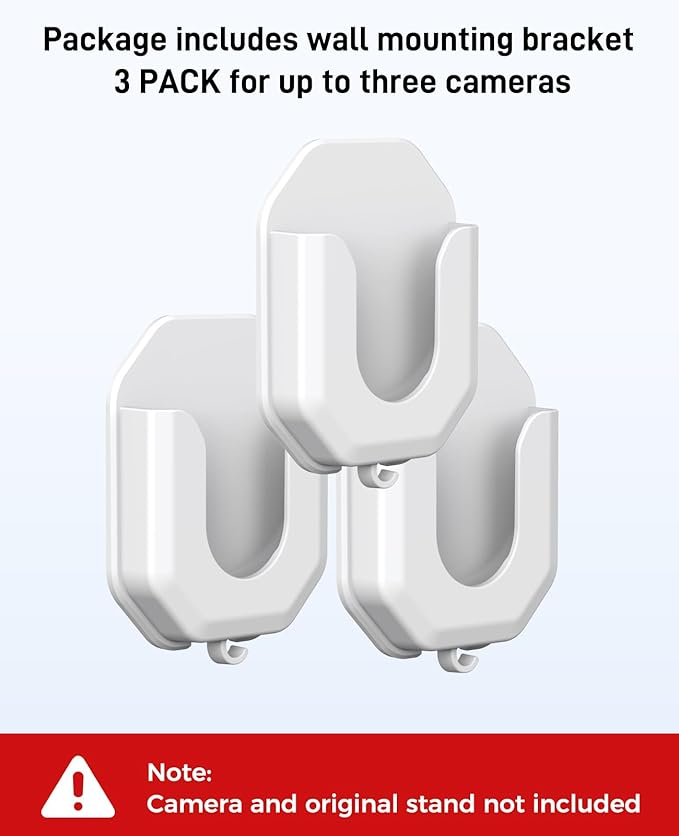 3 Pack Ring Indoor Camera No Drill No Screws Wall Mount Bracket Compatible with Ring Indoor Cam (2nd Gen)/Blink Mini /Mini 2 /Blink Outdoor 4 Camera Adhesive Wall Mount