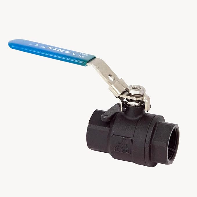 Cast Carbon Steel 2-Piece Full Port Ball Valve, NPT Threaded, 1/4-4 Inch, 1000 PSI, WCB Body with SS Ball & Stem (1")