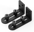 2 Pack Sliding Barn Door Bottom Floor Guide, Wall Mounted Roller Guides Ball Bearings Adjustable Stay Roller, Flat Bottom Design Style, Black