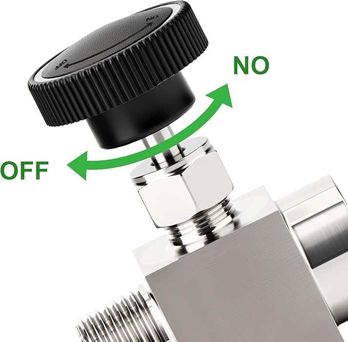 TAISHER 1PCS 304 Stainless Steel Straight Needle Valve 1/2" NPT Male x 1/2" NPT Female For Flow Control Water Gas Oil With Nipple