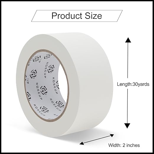 ROSEUP Gaffer Tape, Heavy Duty Gaffers Tape, Non-Reflective, Multipurpose. 2 Inches x 30 Yards, White