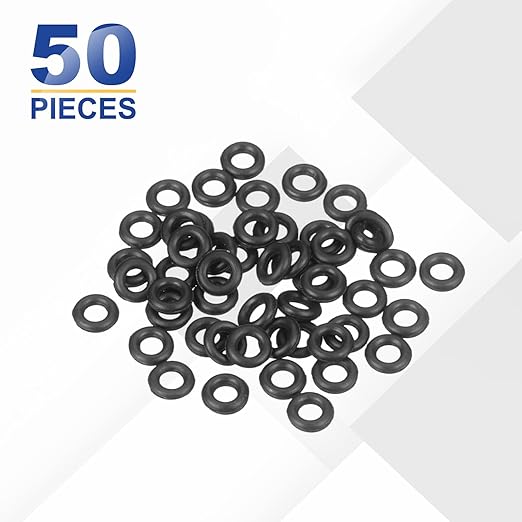 HARFINGTON 50pcs Nitrile Rubber O-Rings 4mm OD 2mm ID 1mm Width Metric Buna-N NBR Sealing Gasket Plumbing Sealing Repair O Rings for Car Auto Vehicle Repair Faucet Air Gas