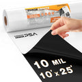 Crawl Space Vapor Barrier, 10 Mil Vapor Barriers, 10' x 25', Drop Cloth Vapor Barrier Covering for Crawl Space Encapsulation, Heavy Duty Polyethylene Plastic Sheeting, Black and White Panda Film