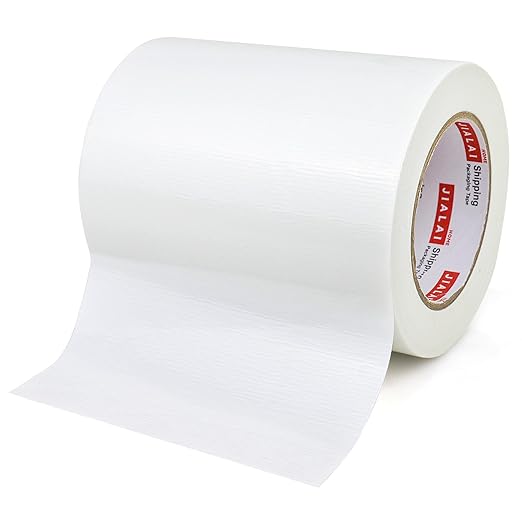 Wide Duct Tape, Industrial Grade 30Yards (90 ft) Wide 6'' Tape Duct, 9 Mil Heavy-Duty, Waterproof, Strong, Flexible, No Residue, for Crafts & Home Improvement (White, 6'' x 90ft)