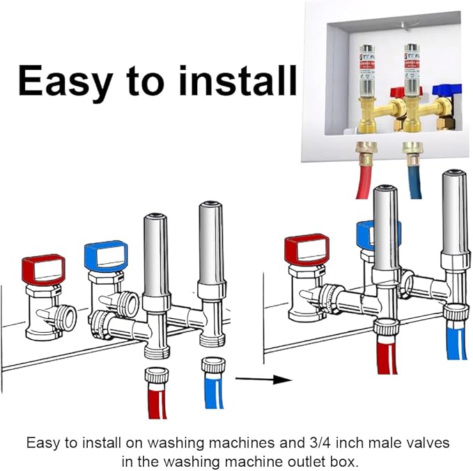 Stainless Steel Water Hammer Arrestor 3/4 Inch Swivel FHT x 3/4 Inch MHT For Washing Machine and garden hose water pipe