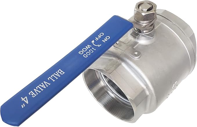 4" Full Port Ball Valves 316 Stainless Steel NPT Female Thread Ball Valve for Water, Oil, and Gas WOG 1000