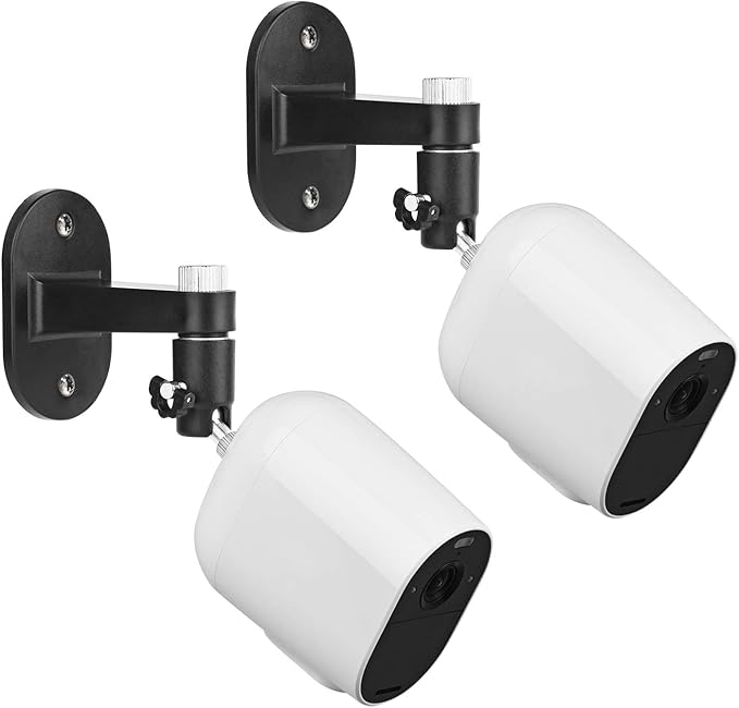 2Pack Security Wall Mount for Arlo Pro/Pro2/Pro3/Pro4/Ultra/Ultra2/Essential Spotlight Camera, Adjustable Indoor/Outdoor Mounting Bracket for Your Surveillance Camera (Black)