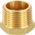 1 Pack Brass Pipe Fittings, 3/4" Male NPT to 3/8" FeMale NPT Brass Hex Bushing Reducer, Hose Tube Threaded Adapter for Air, Oil, LP