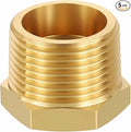 5 Pack Brass Pipe Fittings, 3/4" Male NPT to 3/8" FeMale NPT Brass Hex Bushing Reducer, Hose Tube Threaded Adapter for Air, Oil, LP