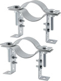 3 Inch Adjustable Chimney Pipe Strap Clamp Bracket, 2 Pack Heavy Duty Galvanized Steel Wall Mount for B Type Gas Vent Pipe, with Hardware Kit