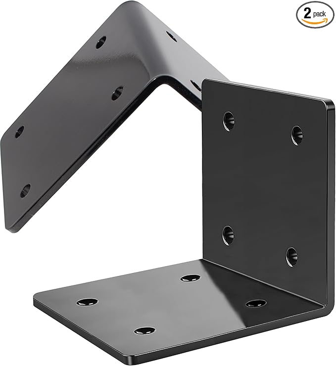 Beam Bracket, 6" X 6" X 5" Heavy Duty Corner Bracket. Fireplace Mantel Brackets Made of Premium Heavy Duty Alloy Steel. Corner Steel. Thickness 1/4"(6mm), Max Load 300lBS
