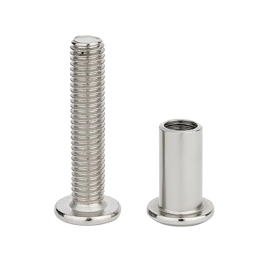 50Pcs M8x40mm Silver Furniture Bolts Barrel Nut & Bolt - Essential for Precision Equipment Assembly, Providing Tight and Secure Fits Every Time