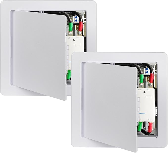 Donext Access Plumbing Panel for Drywall Ceiling, 8x8 in 2 PC Plastic Access Door, Wall Hole Cover Plate for Plumbing & Electrical & Wiring, White