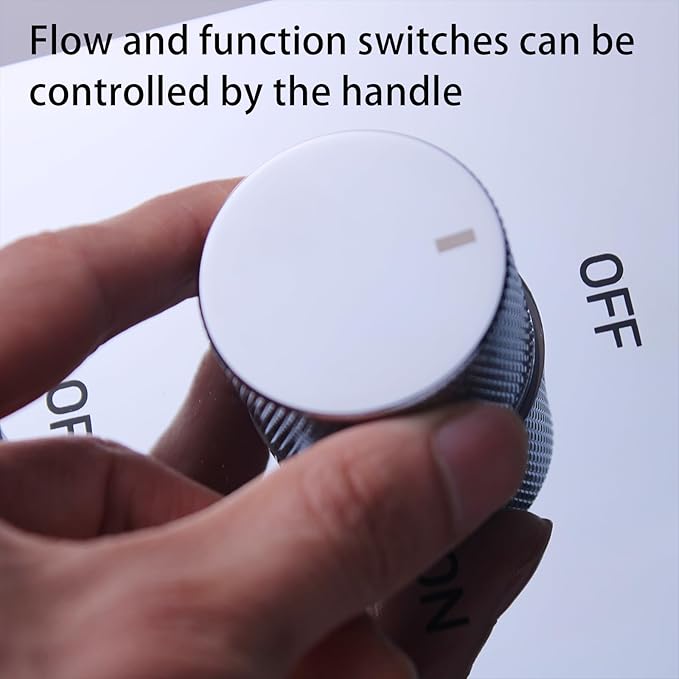 Shower Valve Concealed Shower Mixing Faucet with Temperature Display Function, Flow Control Brass Diverter Valve Kit, 5 Function Can Be Activated Simultaneously, Chrome