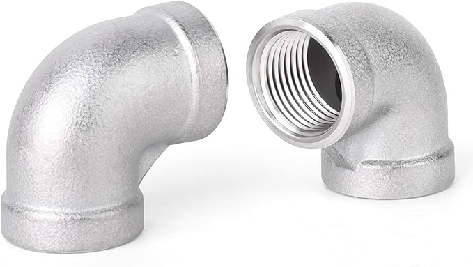 TAISHER 2PCS 304 Stainless Steel 90 Degree elbow,1-1/2" NPT Female Pipe to 1-1/2" NPT Female 304 Stainless Steel Pipe Fitting
