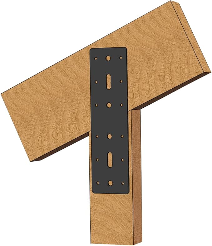 2PCS 11" X 3" Straight Steel Flat Plate,Heavy Duty Mending Plate Joining Connecting Brackets, I Strap Metal Plate.Fit 4x4,6x6 for Repair House,Furniture,Pavilion,Straight Flat Plate for tress framing