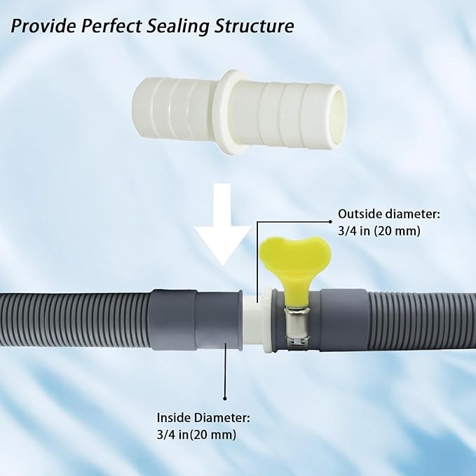 10 FT Washing Machine Drain Hose, Flexible Dishwasher Drain Hose Extension Kit, Universal Washer Drain,Corrugated Washer Hose with 1 Adapter, 2 Clamps, 1 U-Bend Holder