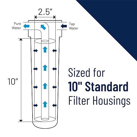 Pentair Pentek 150067 Traditional Standard Filter Housing, 3/4" NPT 10 Opaque Water Filter Housing with Cap and Pressure Relief Button, 10-Inch, Black/Blue