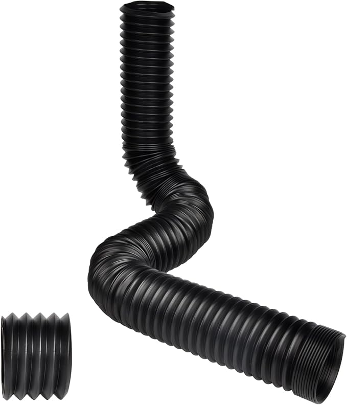 Extra Extension Flexible Pipe for Ours 3.1" OD Downspout Extender, 2.6 inches ID, 3.1 inches OD, Stretched Length 6.6ft, Black