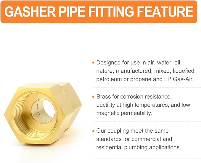 GASHER 5PCS Brass Compression Tube Pipe Fitting Connector, Tee，5/16" x 5/16" x 5/16" Tube OD Connector