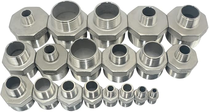 1-1/2" x 1-1/4" Male Threaded Reducing Nipple Fitting/Adapter,Stainless Steel SS304 NPT Pipe Hex Reducer