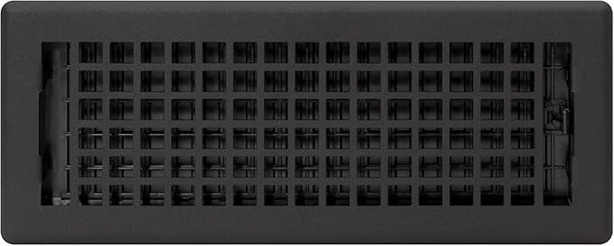 Decor Grates LTH412-BLK Lattice Floor Register, 4x12 Inches, Black