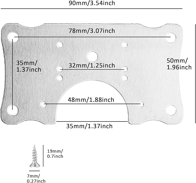 Hinge Mounting Plate Fix, Cabinet Hinge Repair Kit, Professional Door Panel Reinforcement Set - 20 Sets