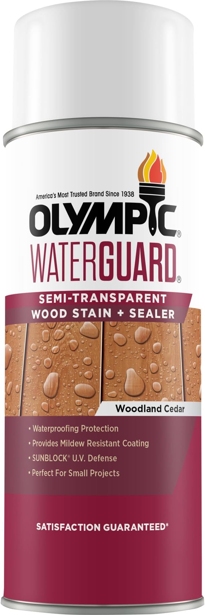 Olympic WaterGuard 11.75 oz. Woodland Cedar Semi-Transparent Exterior Wood Stain Plus Sealer