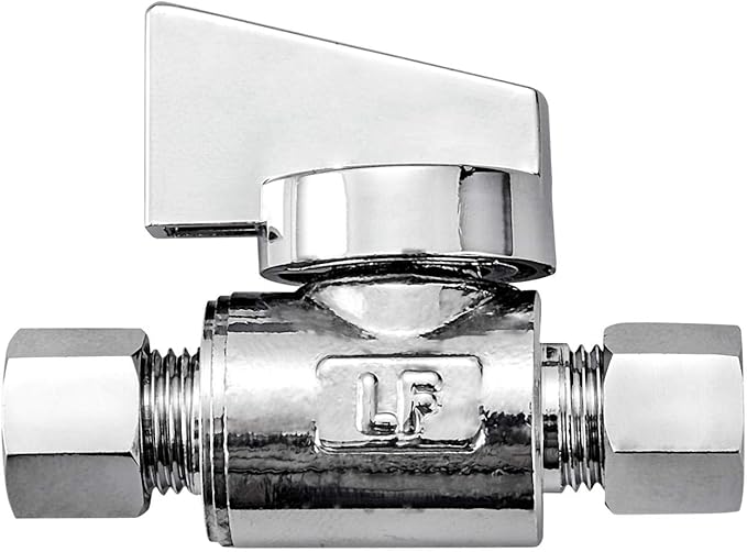 10 Pack Premium Brass 1/4" Compression x 1/4" Compression Angle Valve Quarter Turn Water Straight Angle Valve
