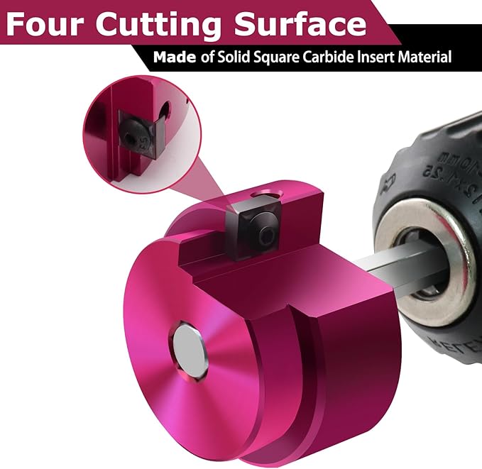 PVC Fitting Saver 2-Inch Head,2" PVC Pipe Reamer with 3/8-Inch Hex Shaft,Socket Saver Plumbing Tool Plastic Pipe Fitting Reamer for Sch.40 CPVC ABS Hub,Fit Standard 1/2" Drills