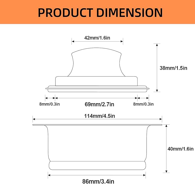 RQYEKDO Garbage Disposal Flange Stopper Collar Sink Baffle Kit, Fit Universal 3-1/2 Inch Standard Sink Drain Hole，Kitchen Sink Flange Stopper Replacement Accessories,Stainless Steel (brushed)
