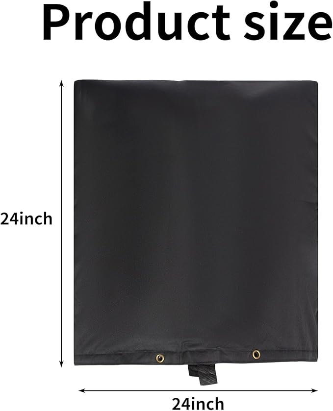 Insulated Backflow Preventer Pouch - Outdoor Pipe Insulation for Winter, Well Pump & Sprinkler Valve Protection (Black 24" W×24" H)