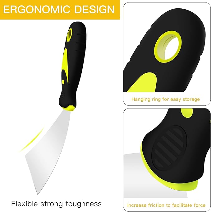 DEKEones Putty Knife Scrapers, 6 Inch Spackle Knife, Metal Scraper Tool for Drywall Finishing, Plaster Scraping, Decals, and Wallpaper
