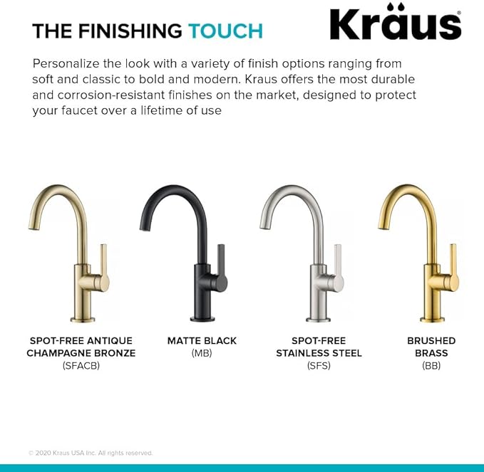 KRAUS Oletto Single Handle Kitchen Bar Faucet in Matte Black, KPF-2822MB