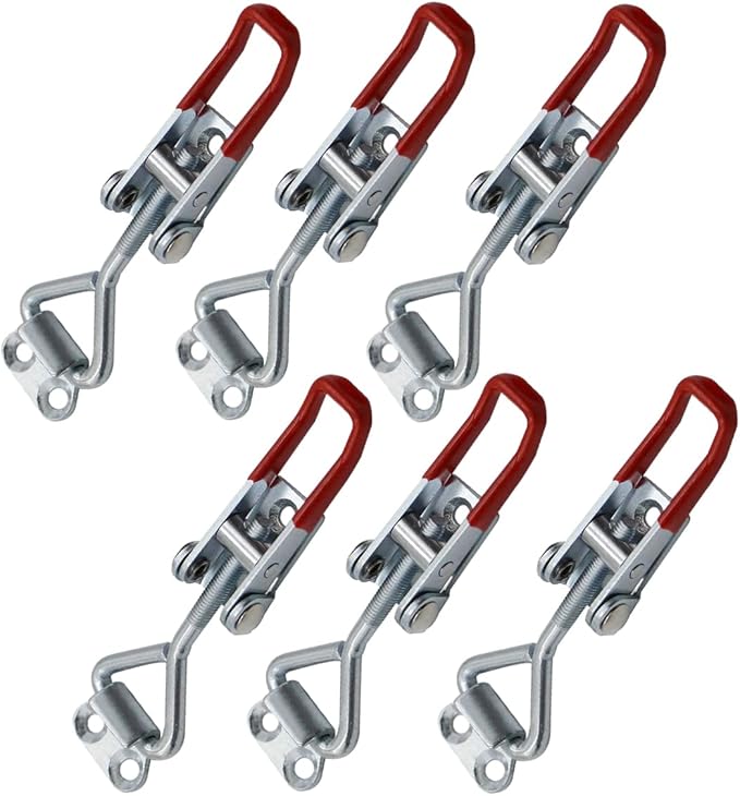 Toggle Latch Clamp 4002 Style,550Lbs Holding Capacity,Toggle Latches,Adjustable Heavy Duty Medium Latch for Smoker lid,ToolBox Cases and More (R4002-6PCS)