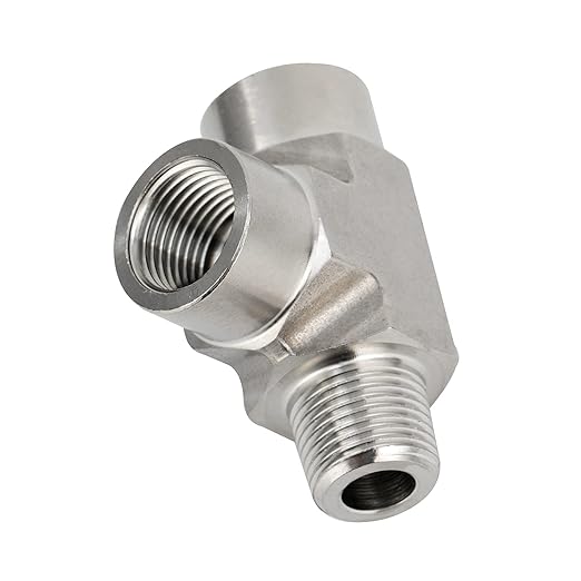 Metalwork 316 Stainless Steel Forged Pipe Fitting Street Tee Male Run Tee, 1/4" NPT Male x 1/4" NPT Female x 1/4" NPT Female, 2pcs