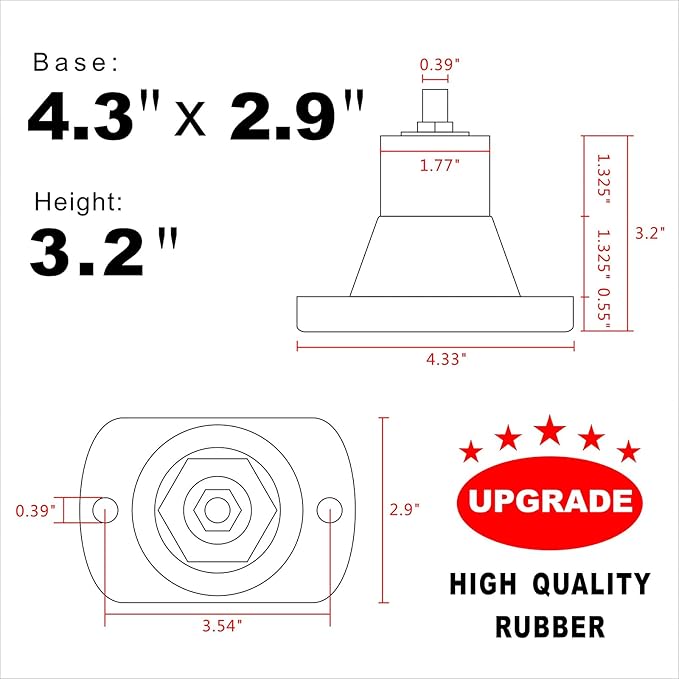 4Pack Air Conditioner Shock Pad, Rubber Isolator Feet, Vibration Isolator Pads for Outdoor Air Conditioner Accessories (Upgrade)