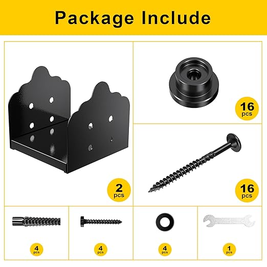 8x8 Post Base, 2Pcs Stainless Steel Adjustable Post Anchor Bracket (Internal 7.8 x 7.5), Adjustable Post Base for Pavilion Deck Porch Handrail Railing Support Decorative Anchor Plate