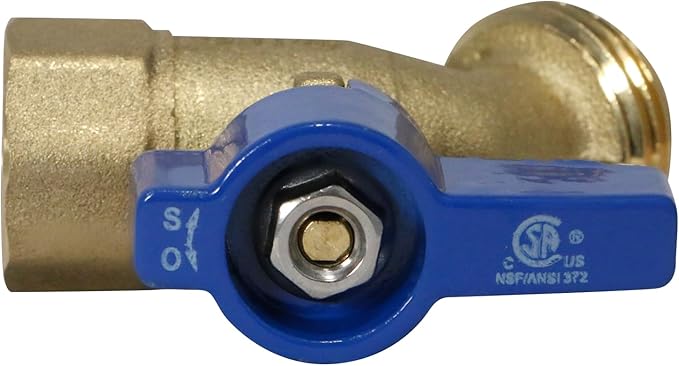 1 Piece XFITTING 1/2'' Female Threaded X 3/4'' Garden Hose Threaded Hose Bibb No-Kink, 1/4 Turn, Brass, Water or Oil