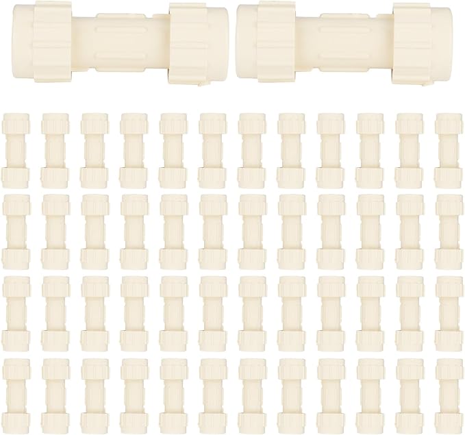 (Pack of 50) EFIELD 1/2"Compression Coupling,CPVC Fittings for Plumbing Installations and Repair (1/2"x1/2"COM),(CPVC048-2-50PCS)