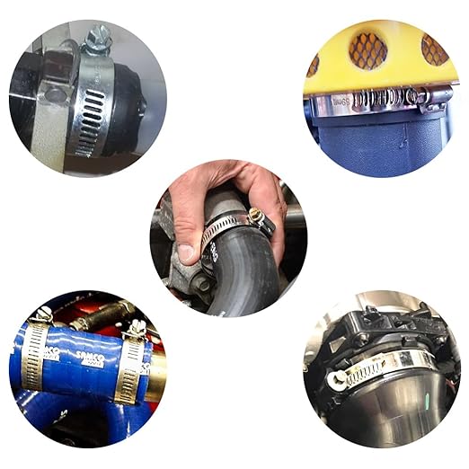 LOKMAN 20 Pack Stainless Steel Hose Clamp Adjustable 1-1/8'' - 2'' (27-51mm) Worm Gear Hose Clamp, Metal Fuel Line Pipe Clamp for Plumbing, Automotive And Mechanical Application