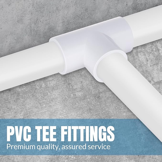 3 Way Tee PVC Fittings, 1 inch Furniture Grade Fittings, Tent PVC Connectors and Greenhouse Pipe Fittings(16 packs)